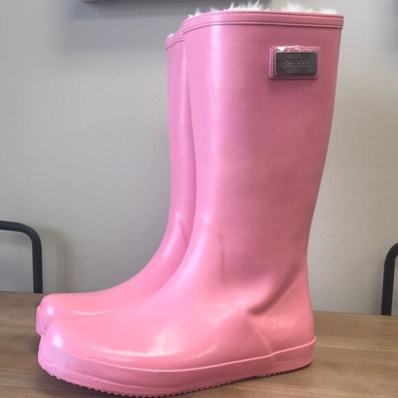 MoovBoot SuperGloss Tall Rubber/Sheepskin Boot - Picture 2 of 6